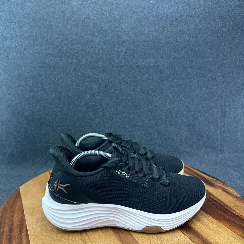 Kuru Atom 2 Womens Size 7 Black White Athletic Running Walking Shoes Sneakers